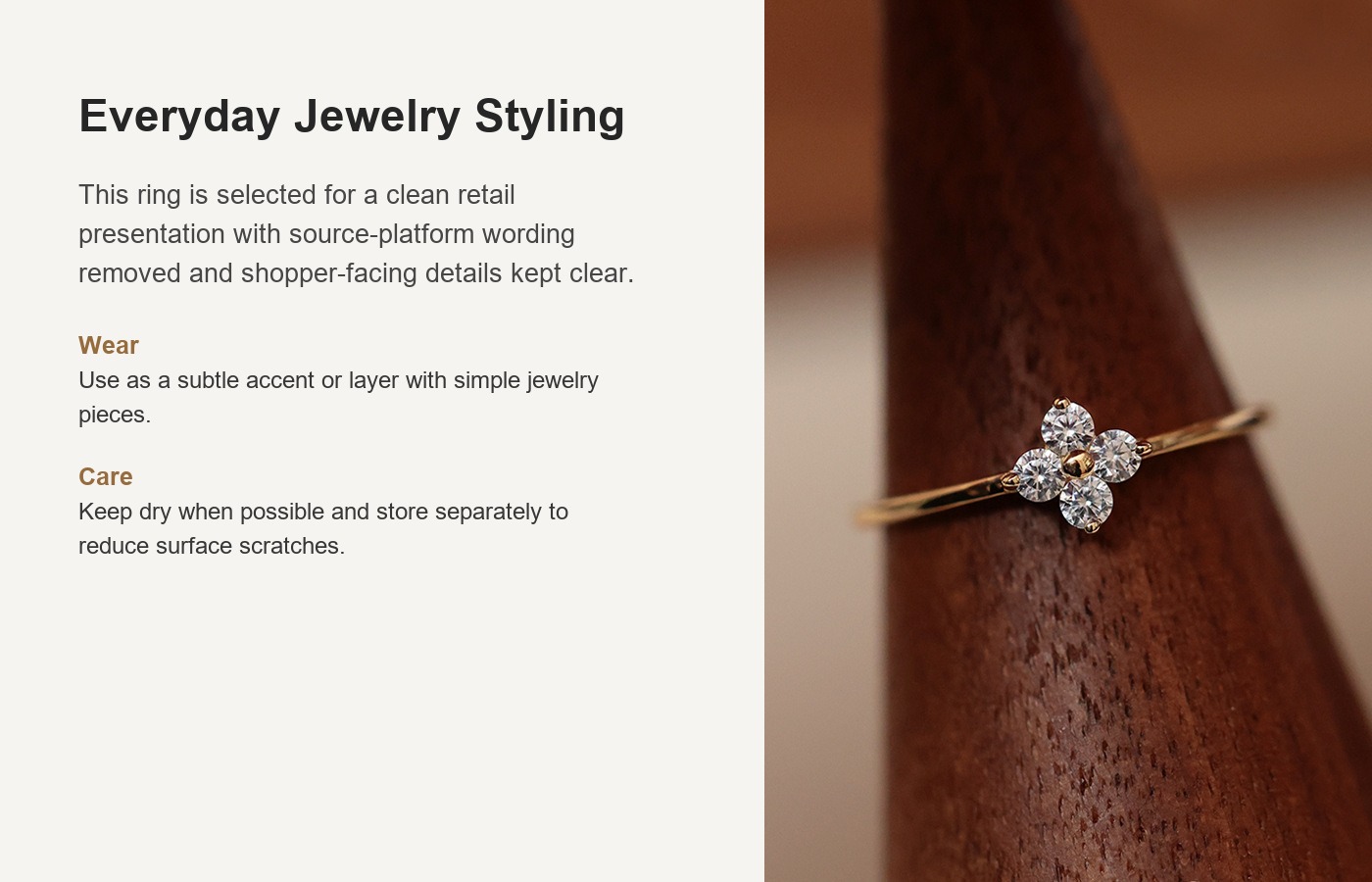 S925 Silver Four Leaf Clover Ring for Women detail image