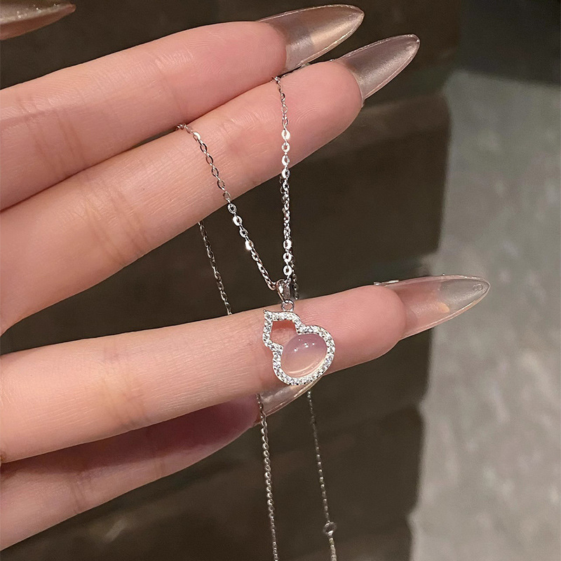 S925 Silver Gourd Collarbone Chain Necklace main image 3