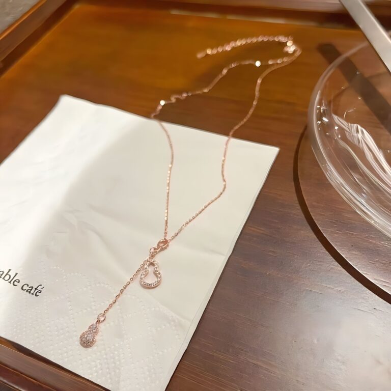 S925 Silver Gourd CZ Collarbone Chain Necklace for Women main image 1