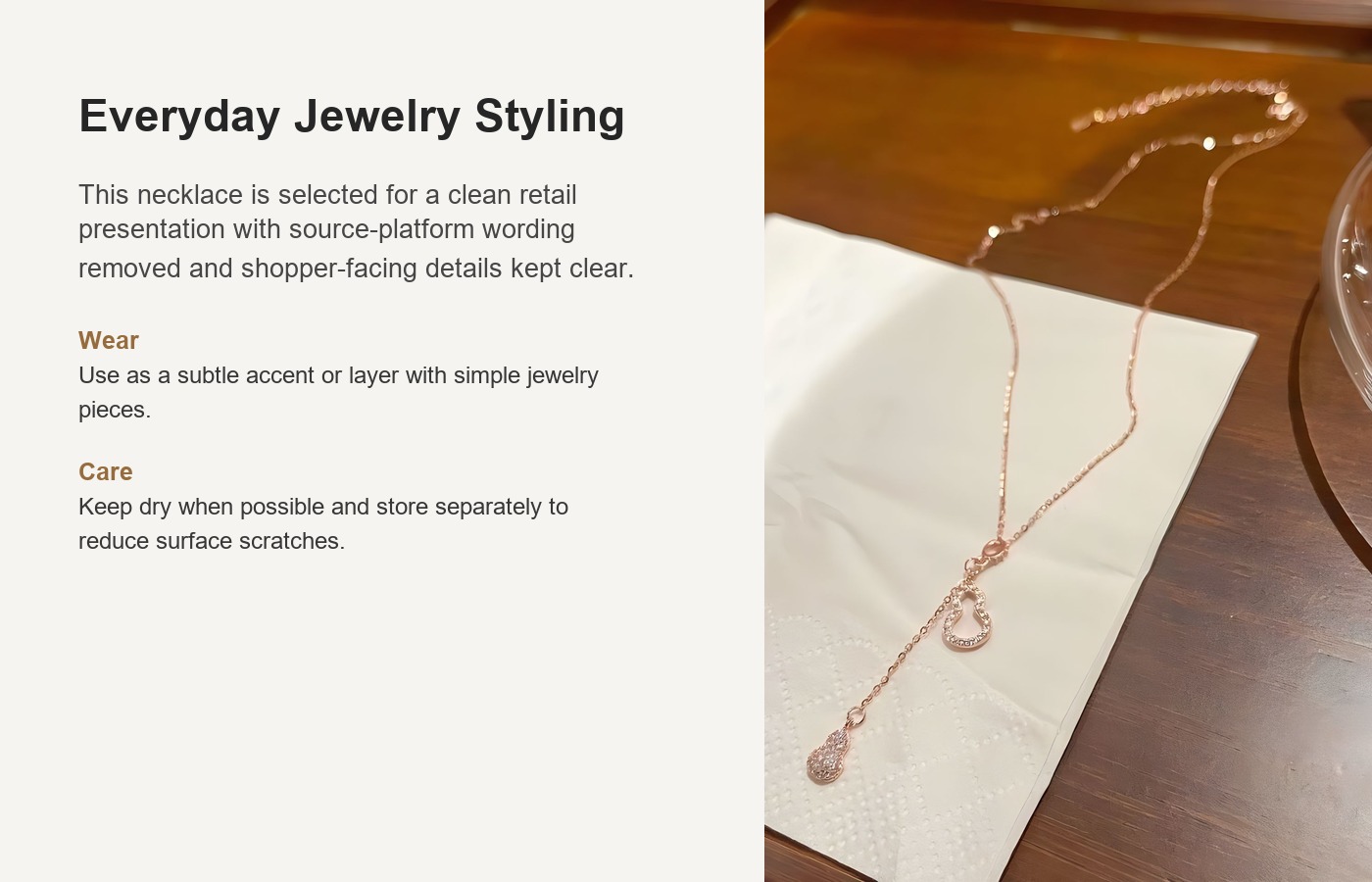 S925 Silver Gourd CZ Collarbone Chain Necklace for Women detail image