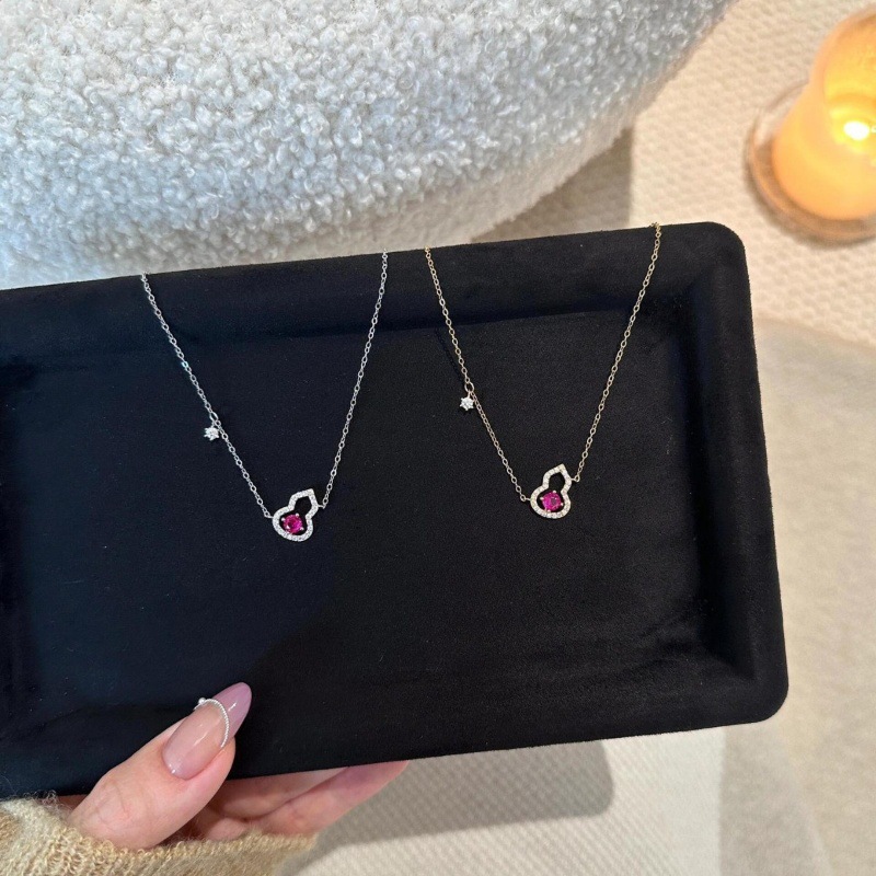 S925 Silver Gourd Modern Chinese Light Luxury Necklace for Women main image 1