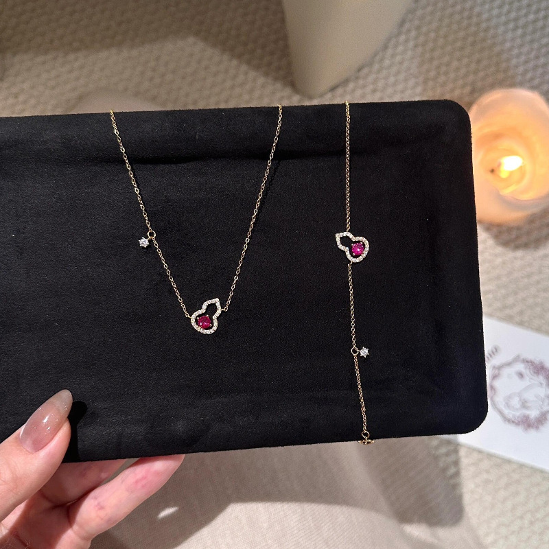 S925 Silver Gourd Modern Chinese Light Luxury Necklace for Women main image 3