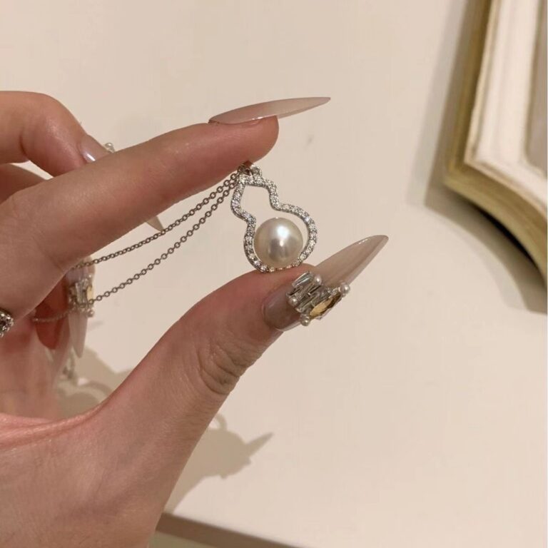 S925 Silver Gourd Pearl Modern Chinese Collarbone Chain Necklace for Women main image 1