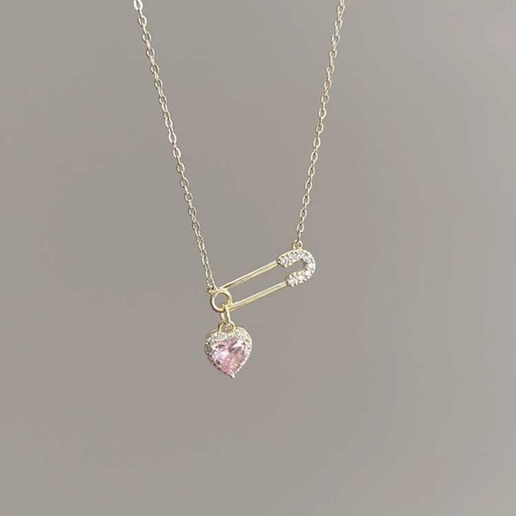 S925 Silver Heart CZ Collarbone Chain Necklace for Women main image 4
