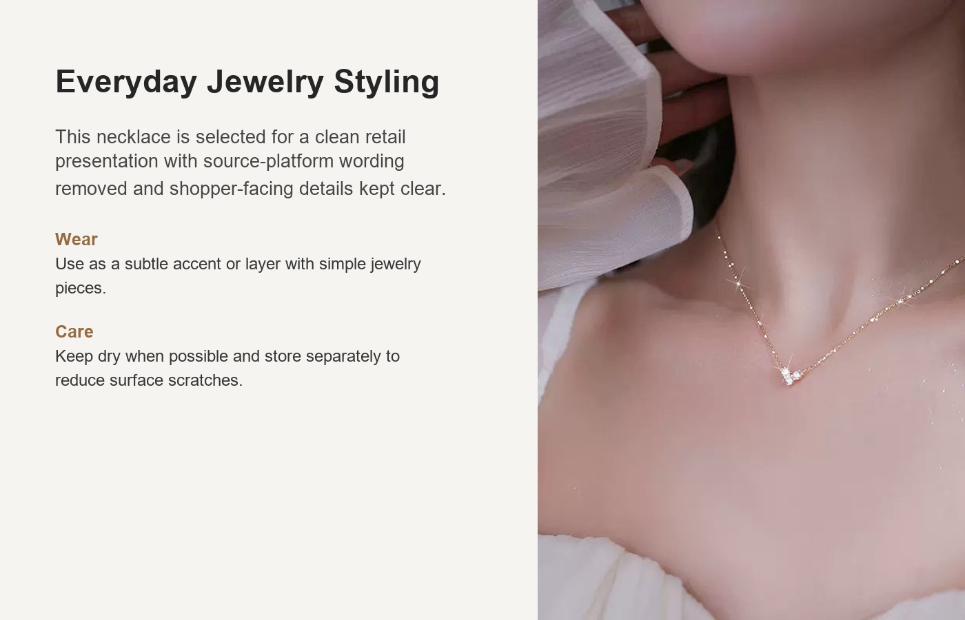 S925 Silver Heart CZ Light Luxury Collarbone Chain Necklace for Women detail image