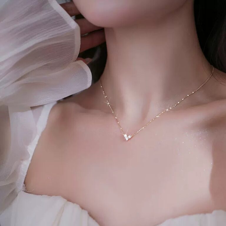 S925 Silver Heart CZ Light Luxury Collarbone Chain Necklace for Women main image 1