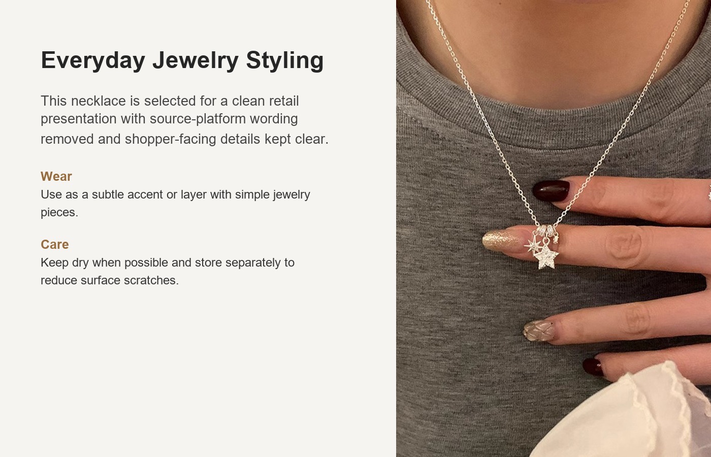 S925 Silver Heart CZ Minimalist Korean Style Collarbone Chain Necklace for Women detail image