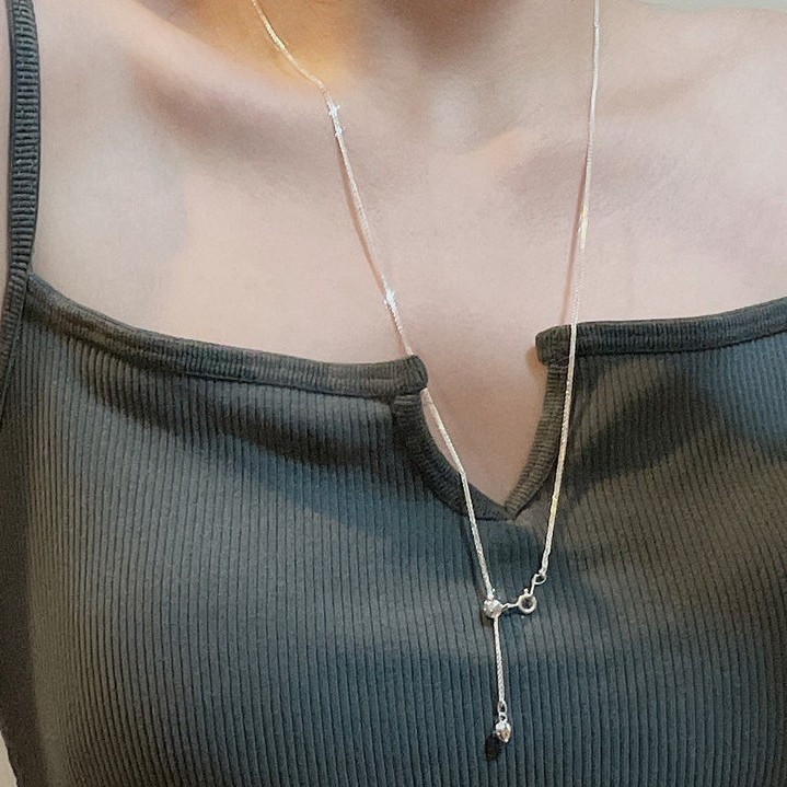 S925 Silver Heart Korean Style Collarbone Chain Necklace main image 4