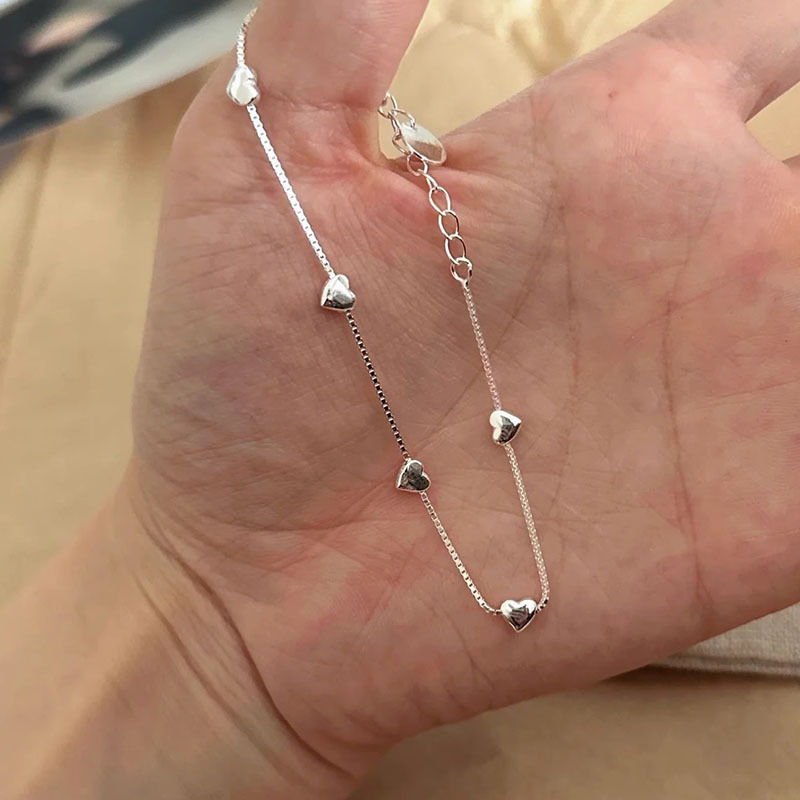 S925 Silver Heart Minimalist Bracelet for Women main image 1