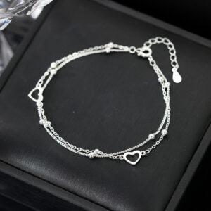 S925 Silver Heart Minimalist Bracelet for Women main image 1