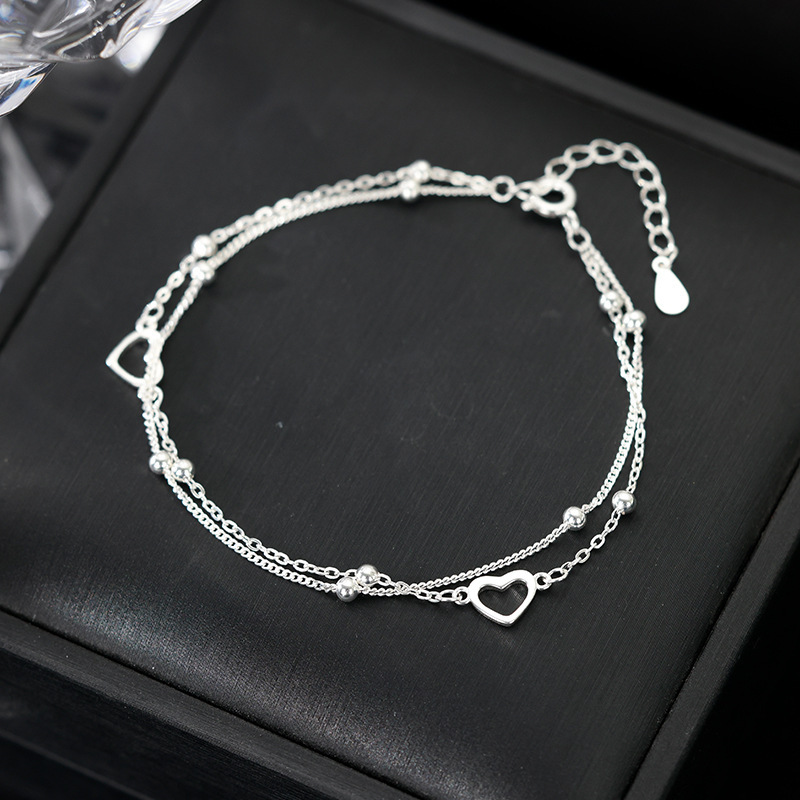S925 Silver Heart Minimalist Bracelet for Women main image 1