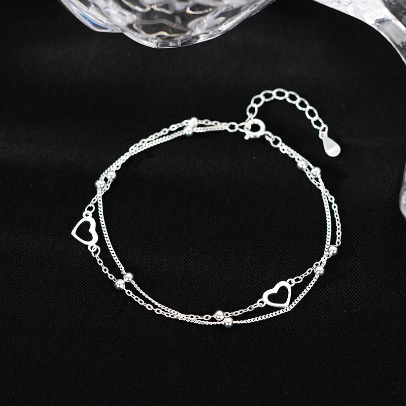 S925 Silver Heart Minimalist Bracelet for Women main image 3