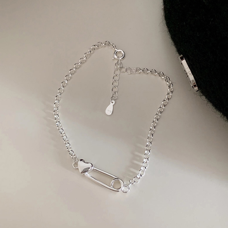 S925 Silver Heart Minimalist Bracelet for Women main image 3