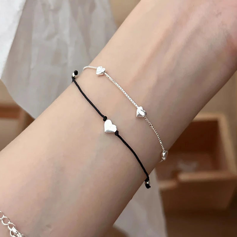 S925 Silver Heart Minimalist Bracelet for Women main image 3