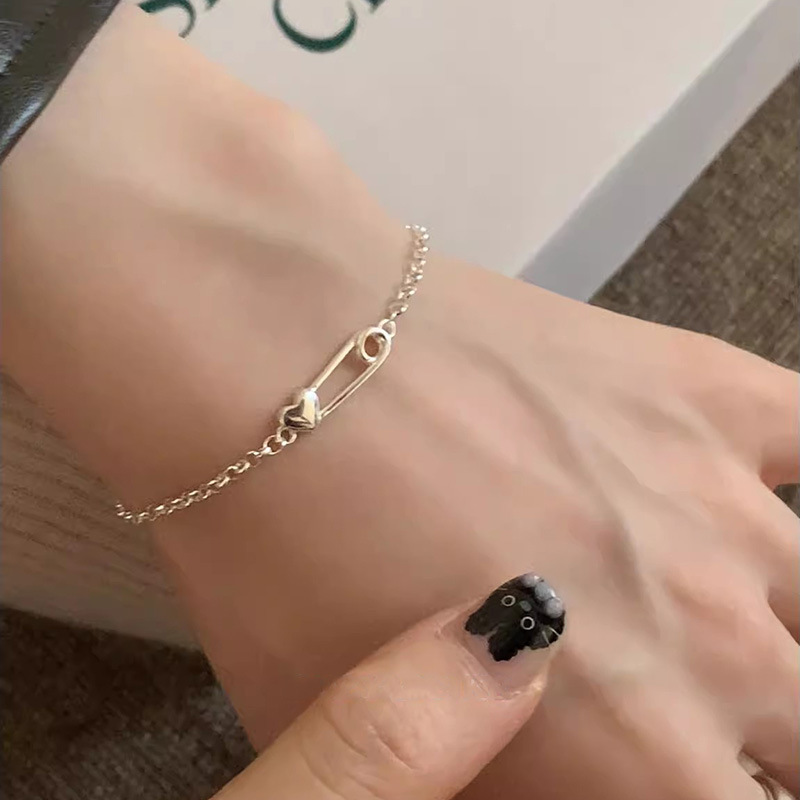 S925 Silver Heart Minimalist Bracelet for Women main image 4