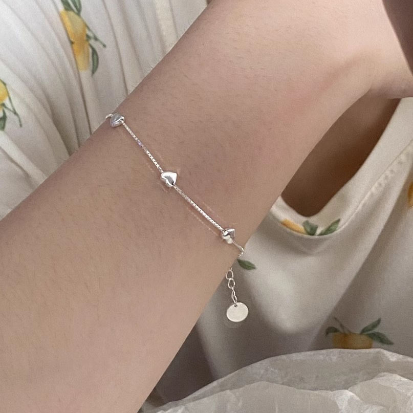 S925 Silver Heart Minimalist Bracelet for Women main image 4