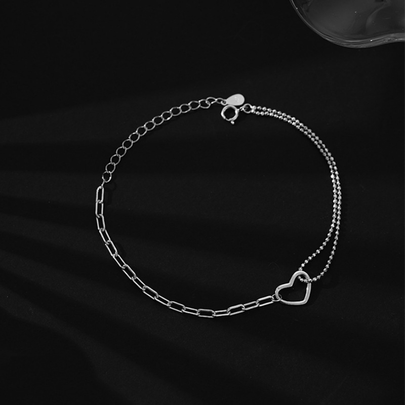 S925 Silver Heart Minimalist Light Luxury Bracelet for Women main image 4
