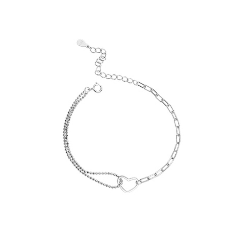 S925 Silver Heart Minimalist Light Luxury Bracelet for Women main image 5