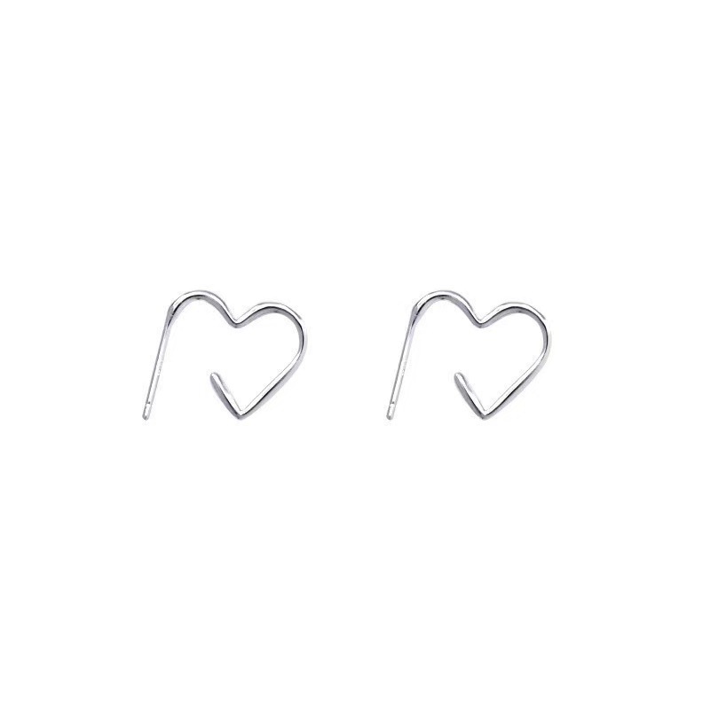 S925 Silver Heart Minimalist Stud Earrings for Women main image 5