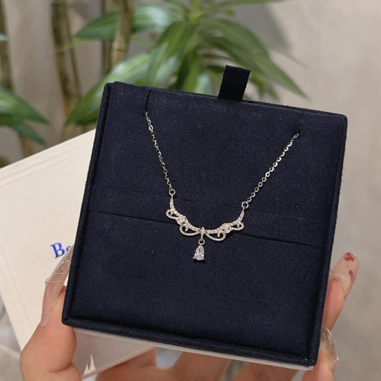 S925 Silver Lace Heart CZ Minimalist Collarbone Chain Necklace for Women main image 1