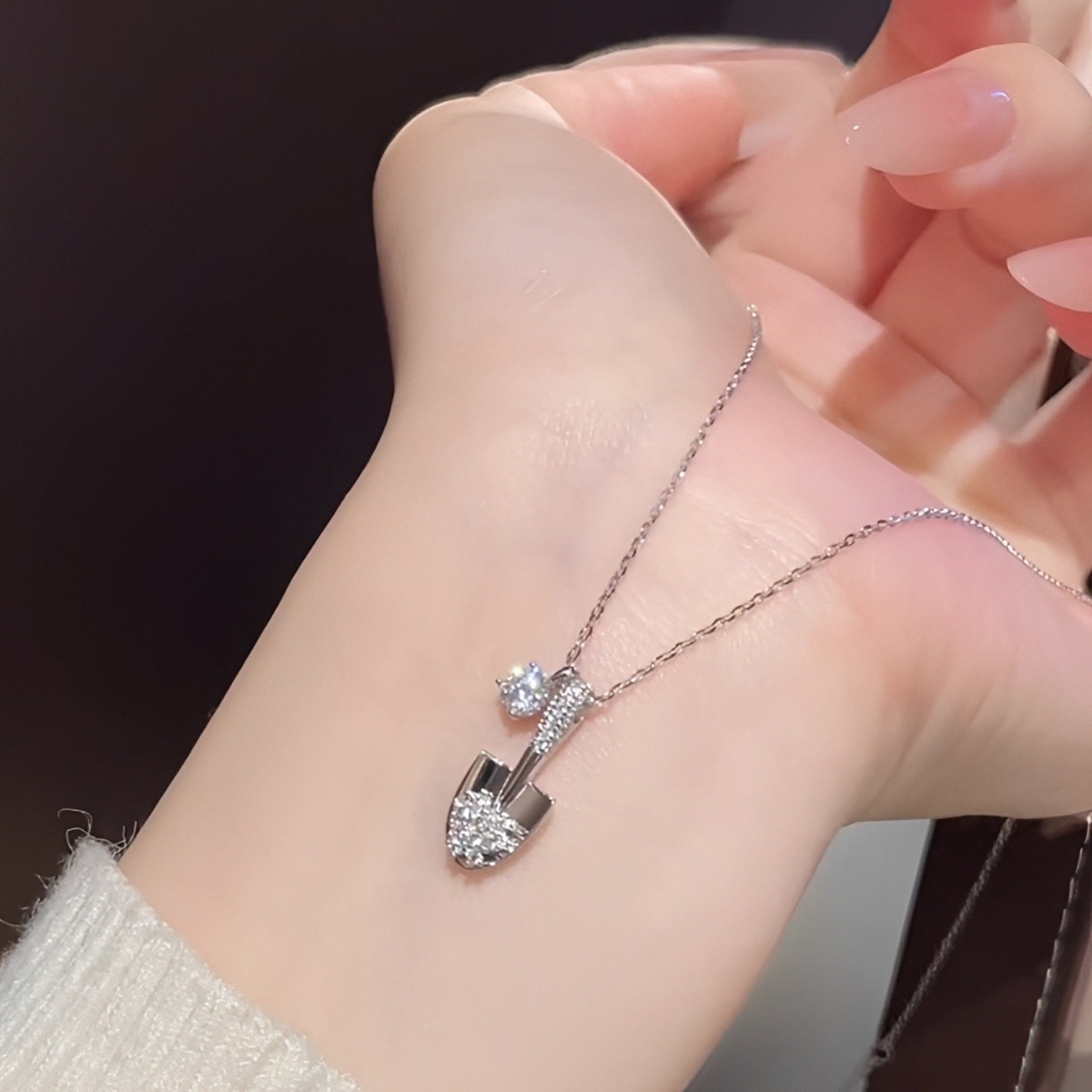 S925 Silver Light Luxury Collarbone Chain Minimalist Necklace for Women main image 2
