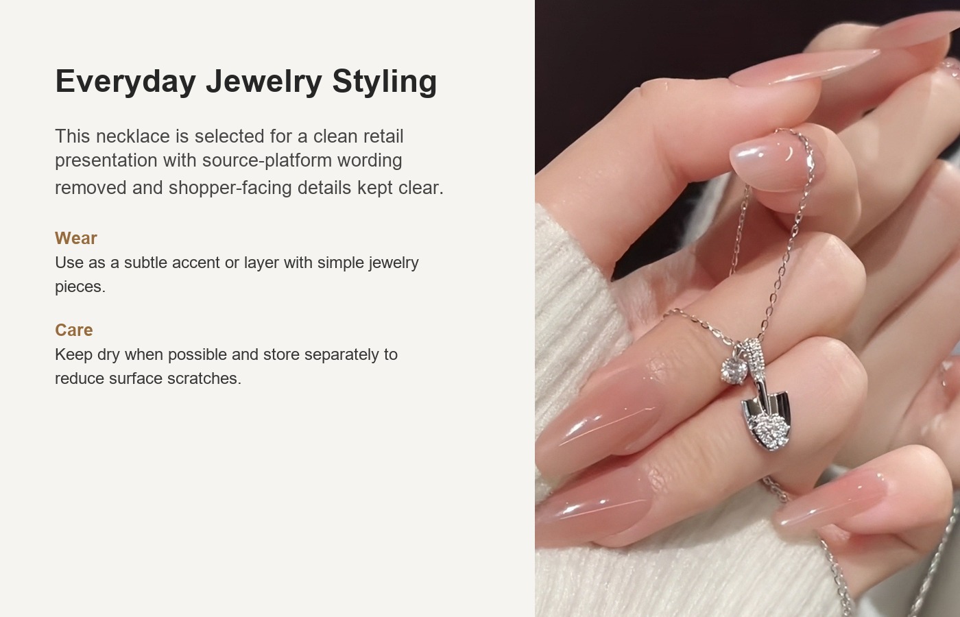 S925 Silver Light Luxury Collarbone Chain Minimalist Necklace for Women detail image
