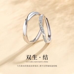 S925 Silver Light Luxury Minimalist Adjustable Open Ring for Women main image 1
