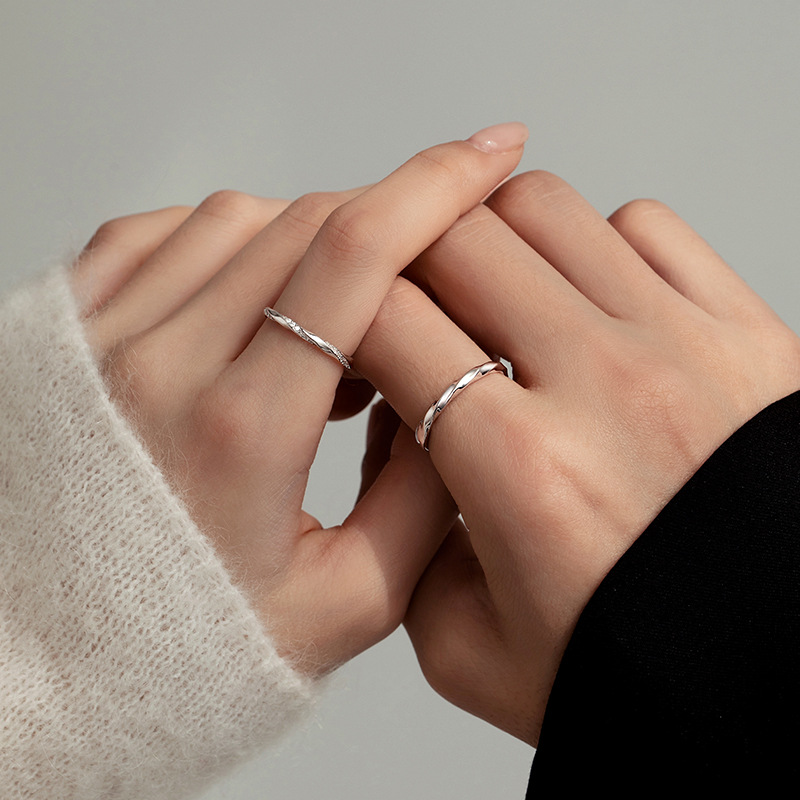 S925 Silver Light Luxury Minimalist Adjustable Open Ring for Women main image 4