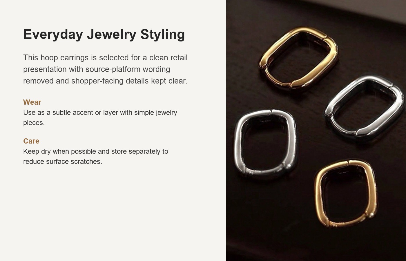 S925 Silver Light Luxury Minimalist Hoop Earrings for Women detail image