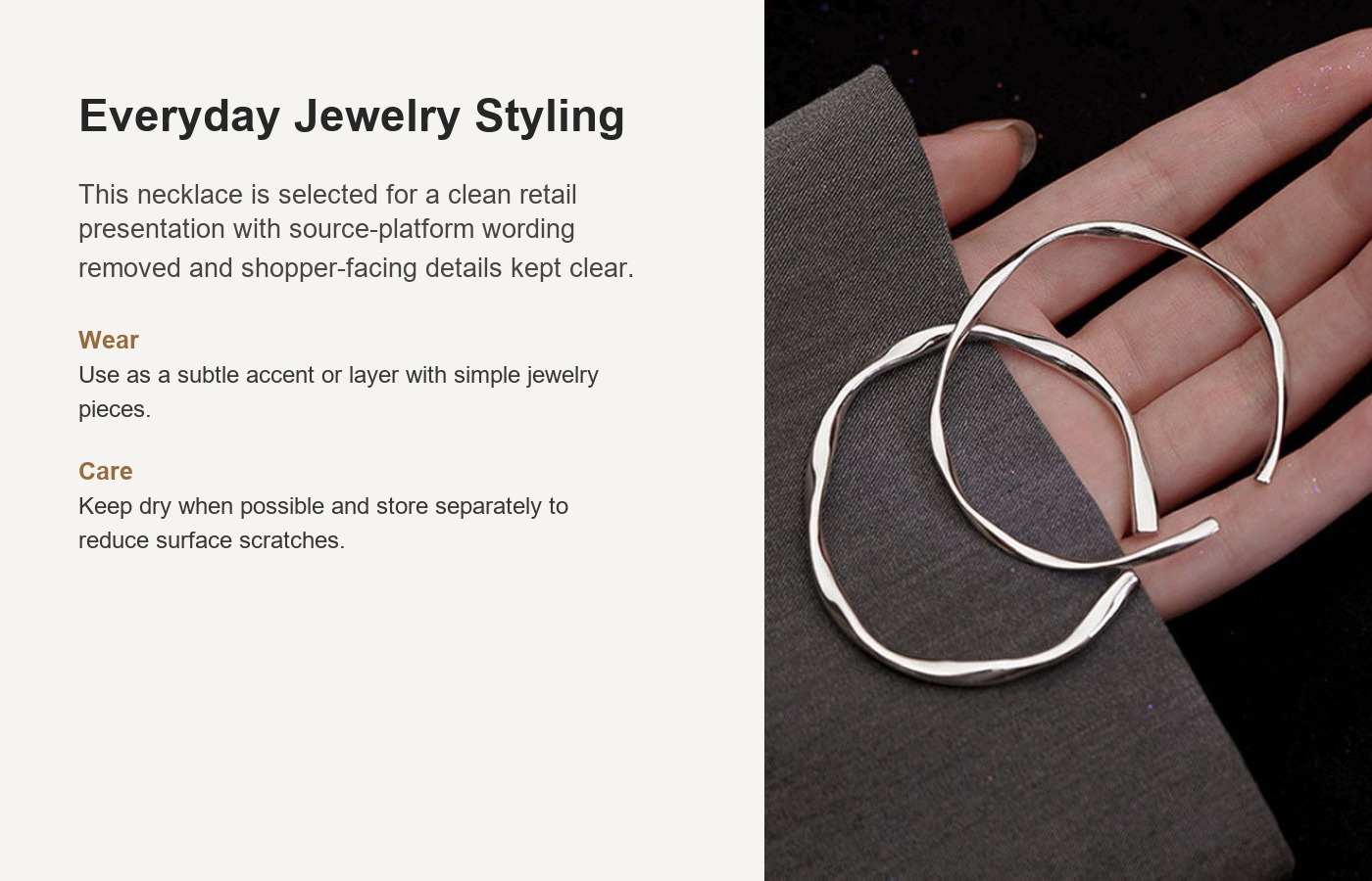 S925 Silver Light Luxury Minimalist Necklace for Women detail image