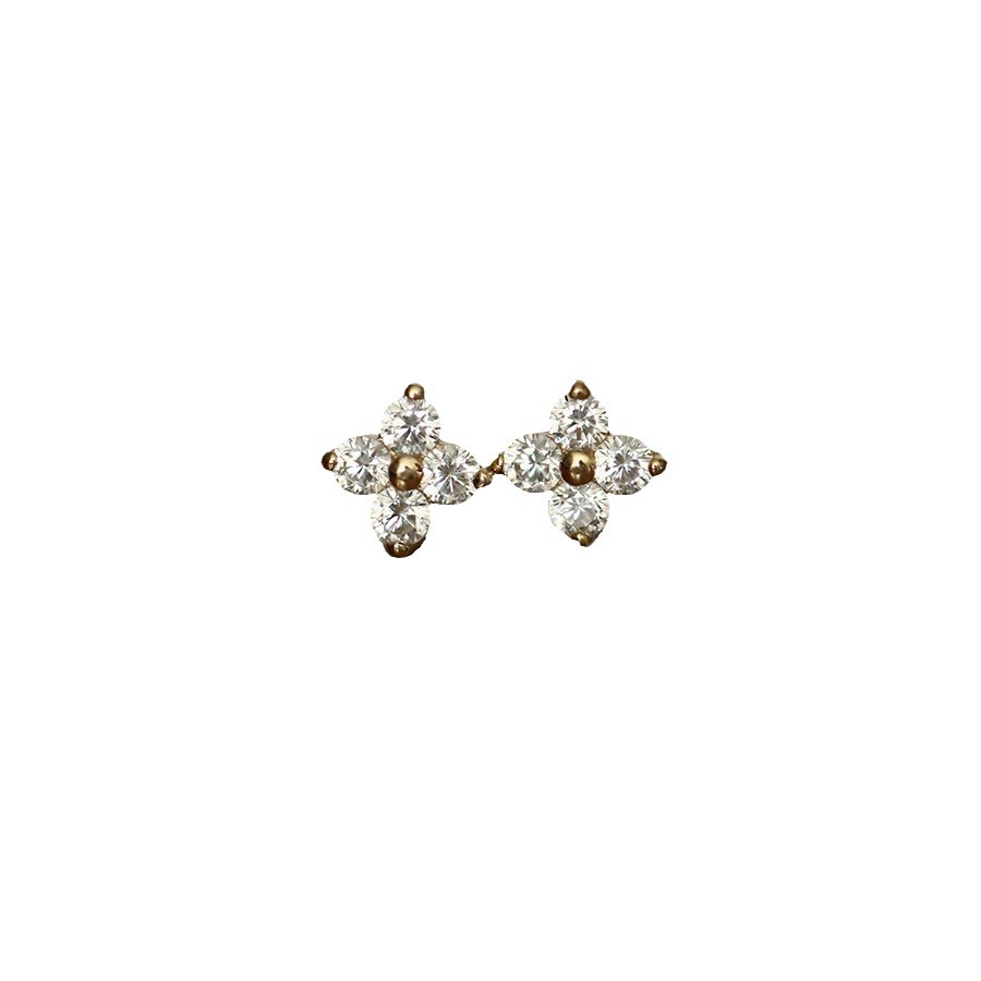 S925 Silver Lucky Four Leaf Clover Stud Earrings for Women main image 5