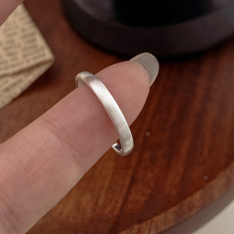 S925 Silver Minimalist Brushed Adjustable Open Ring for Women main image 1