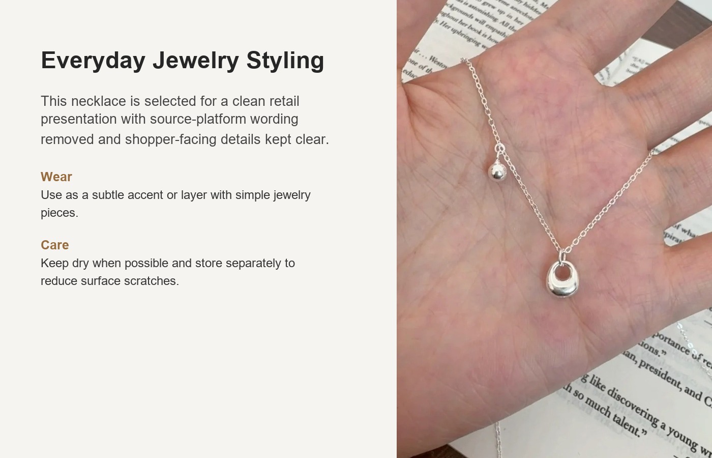 S925 Silver Minimalist Collarbone Chain Necklace for Women detail image