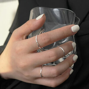 S925 Silver Minimalist Korean Style Adjustable Open Ring for Women main image 1