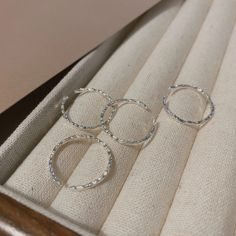 S925 Silver Minimalist Korean Style Adjustable Open Ring for Women main image 2