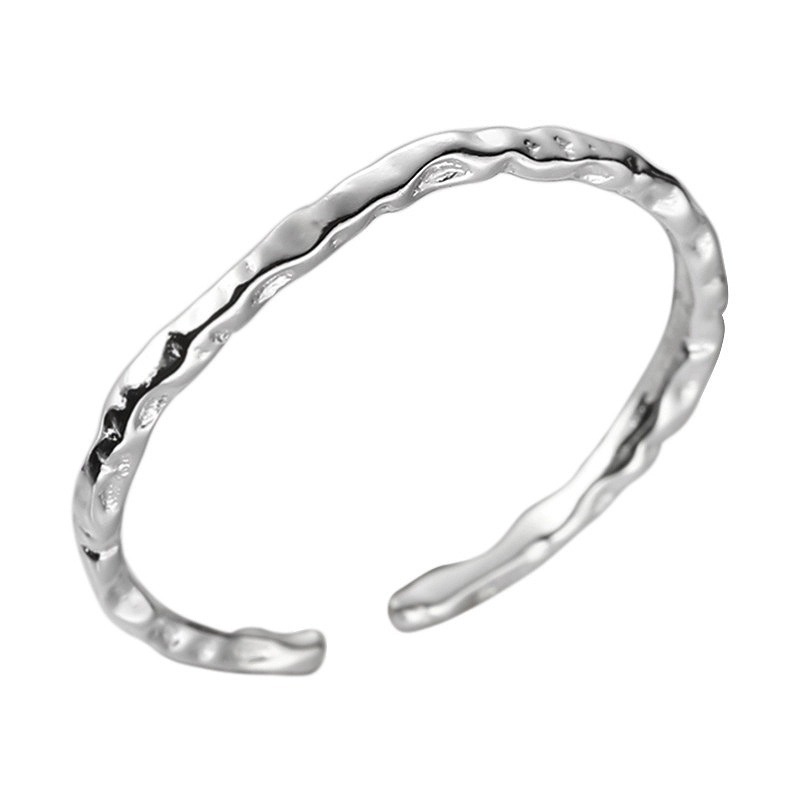 S925 Silver Minimalist Korean Style Adjustable Open Ring for Women main image 5