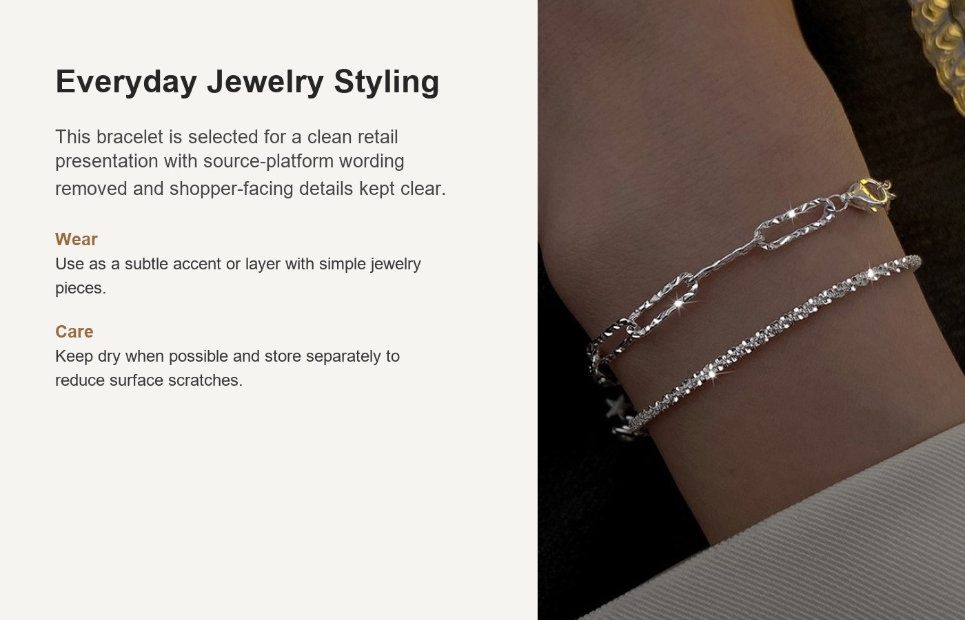 S925 Silver Minimalist Light Luxury Bracelet for Women detail image