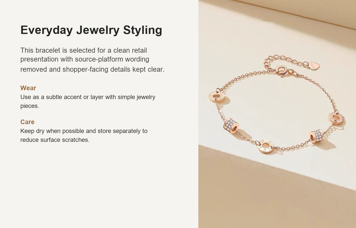 S925 Silver Minimalist Light Luxury Bracelet for Women detail image