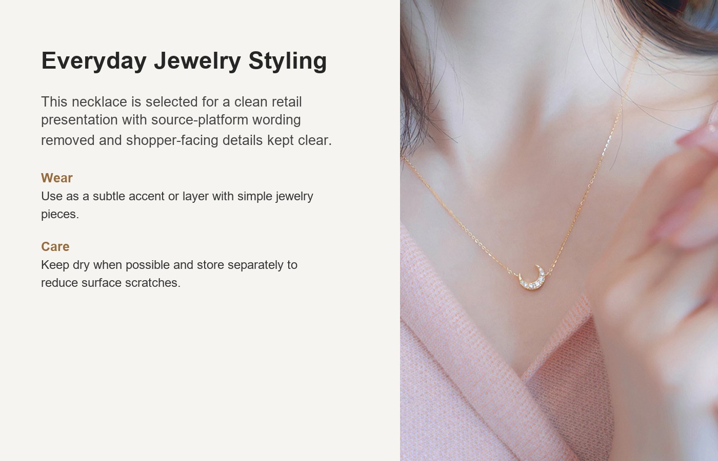 S925 Silver Minimalist Light Luxury Collarbone Chain Necklace for Women detail image