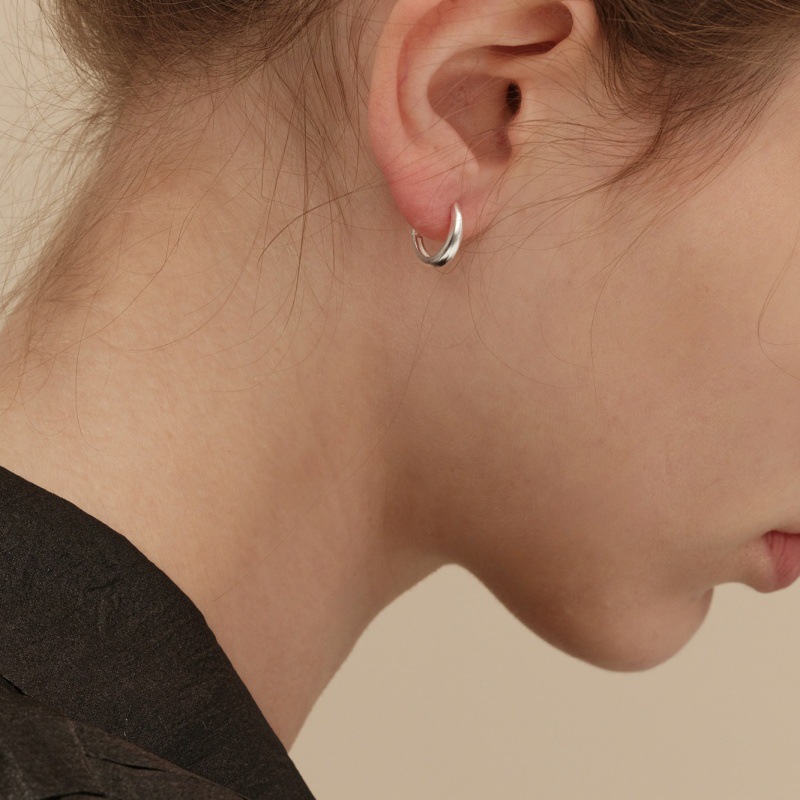 S925 Silver Minimalist Light Luxury European American Hoop Earrings for Women main image 4