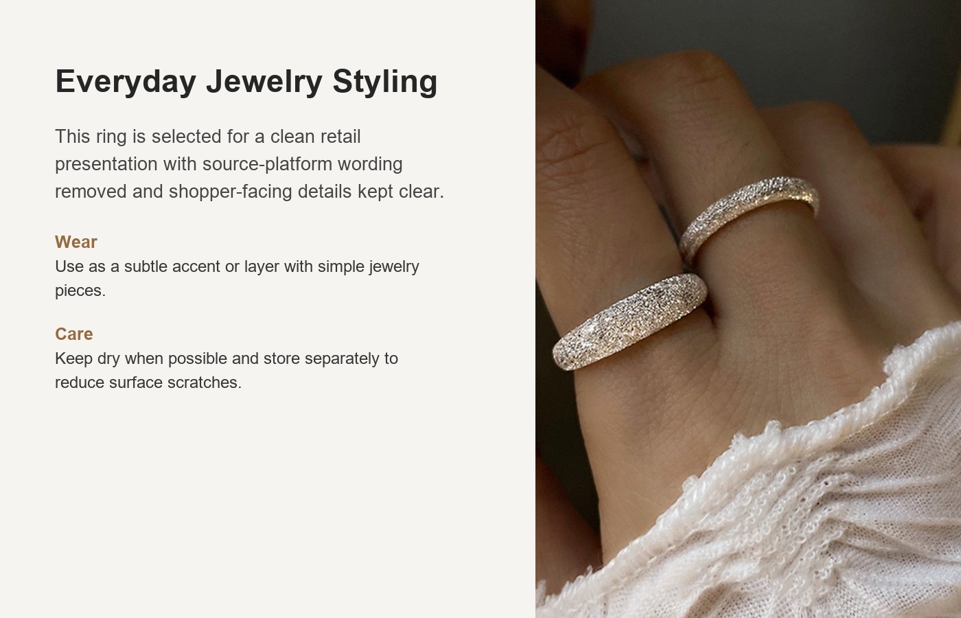 S925 Silver Minimalist Ring for Women detail image