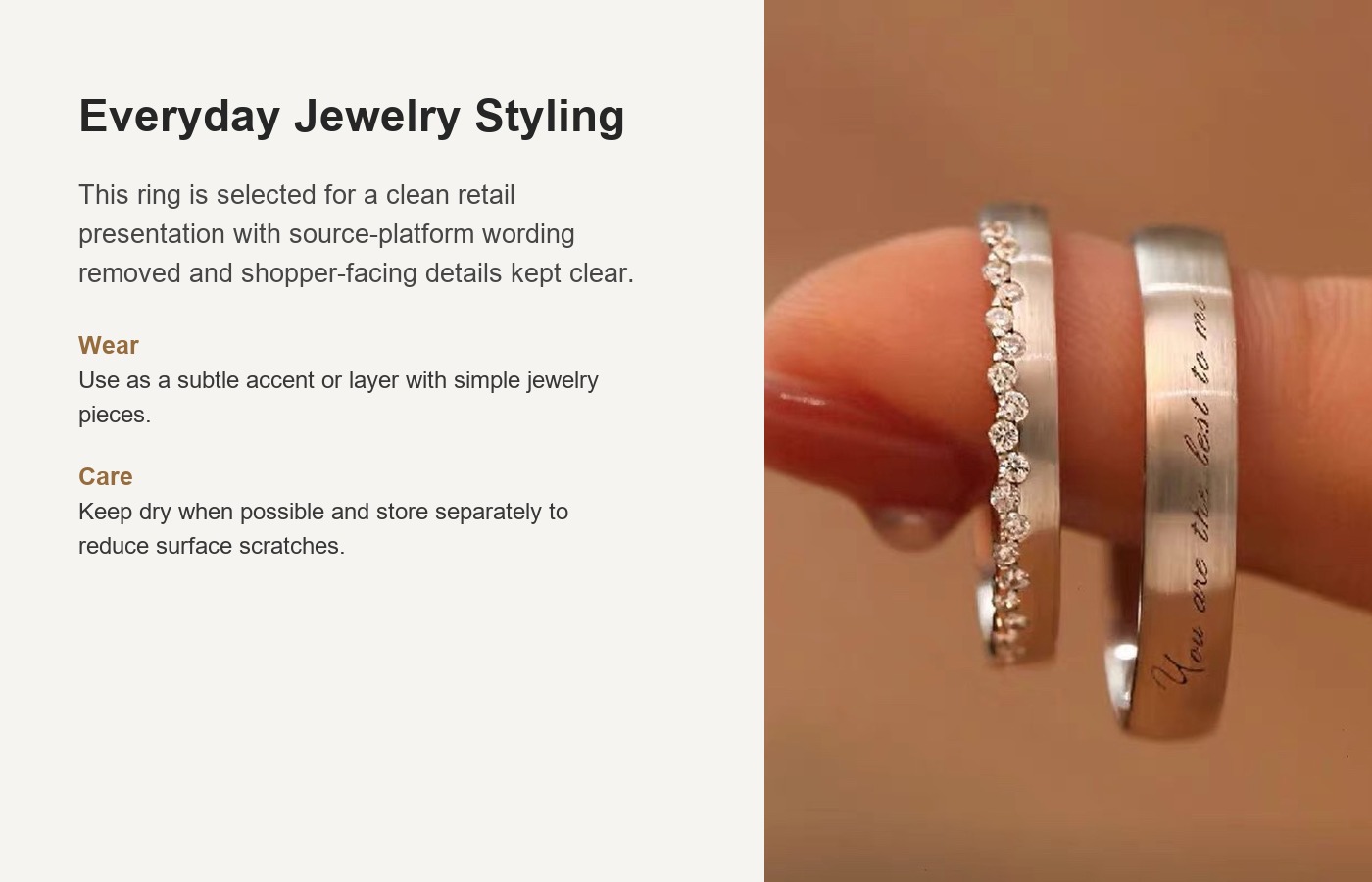 S925 Silver Minimalist Ring for Women detail image