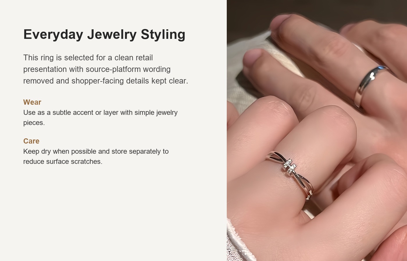 S925 Silver Minimalist Ring detail image