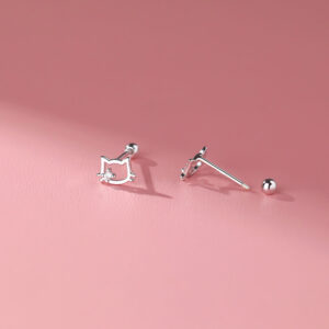 S925 Silver Minimalist Screw Back Stud Earrings for Women main image 1