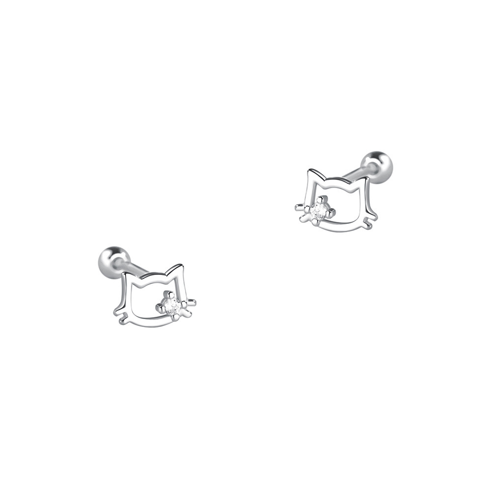 S925 Silver Minimalist Screw Back Stud Earrings for Women main image 5