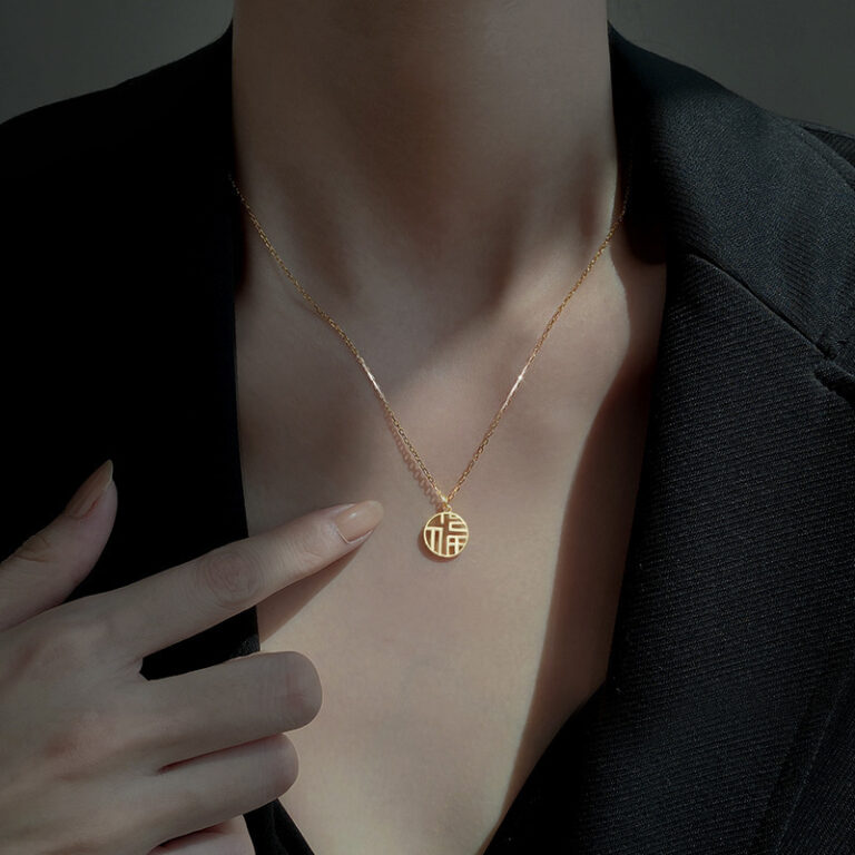 S925 Silver Modern Chinese Minimalist Collarbone Chain Necklace for Women main image 1