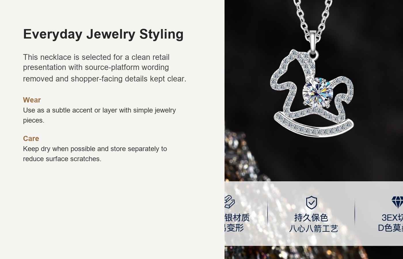 S925 Silver Moissanite Collarbone Chain Necklace for Women detail image