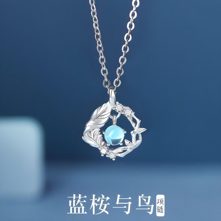 S925 Silver Moonstone Light Luxury Collarbone Chain Minimalist Necklace for Women main image 1