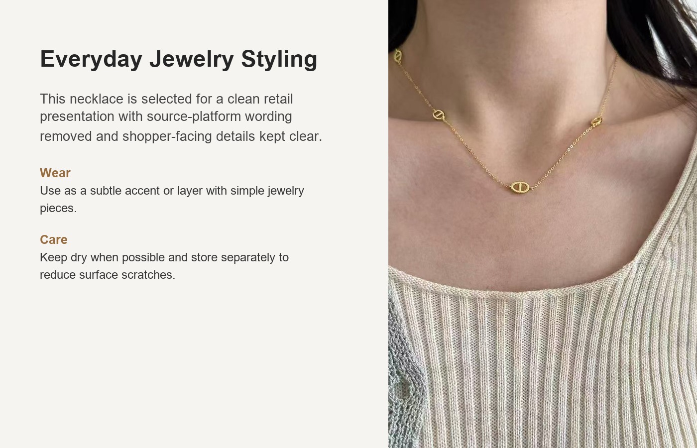 S925 Silver Oval Link Minimalist Collarbone Chain Cross Chain Necklace for Women detail image
