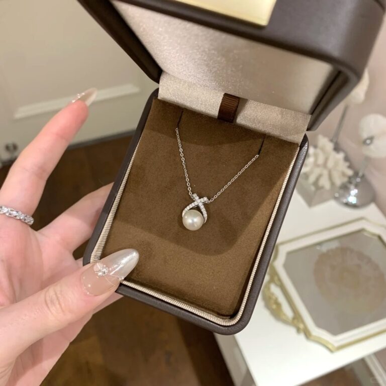 S925 Silver Pearl CZ Minimalist Light Luxury Collarbone Chain Necklace for Women main image 1